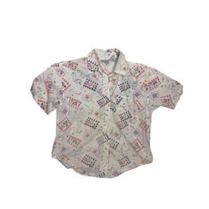 Vintage Cabin Creek Cottagecore Coquette Button Down Blouse Womens M 8 10 Picnic